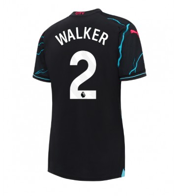 Manchester City Kyle Walker #2 Replika Tredjetrøje Dame 2023-24 Kortærmet